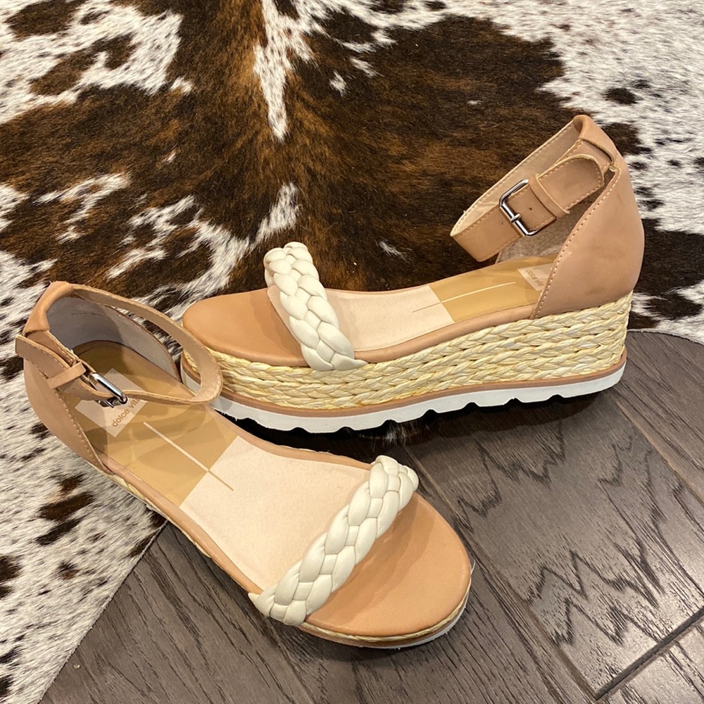 Dolce Vita Lulu Espadrille Platform Sandal in Tan with Harriet Braided Strap